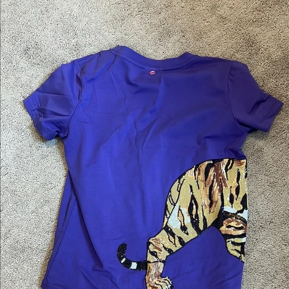 Sparkle City Purple Tiger Graphic T-Shirt - Picture 2 of 2